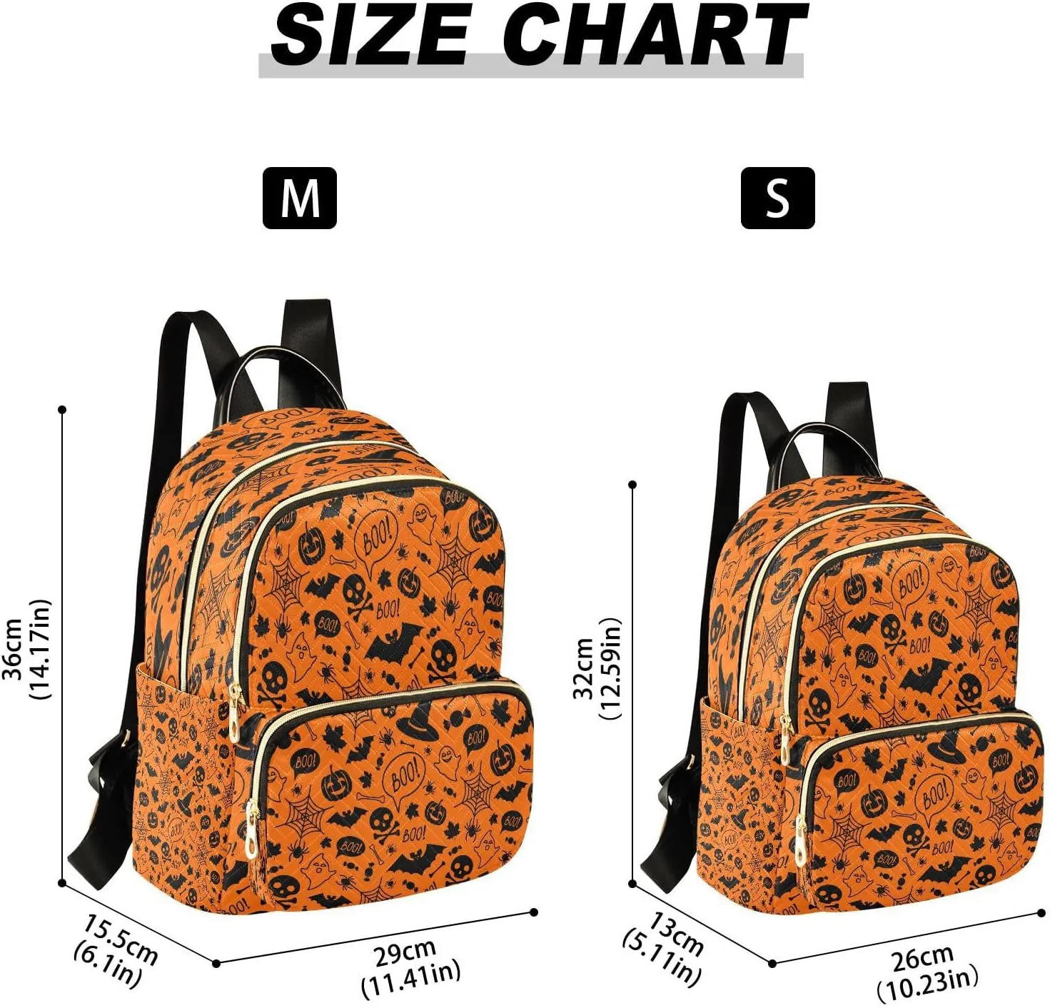 ALAZA Halloween Orange Festive Women Backpack Purse Ladies Fashion Shoulder Bag Daypack Travel Bag 7.5L