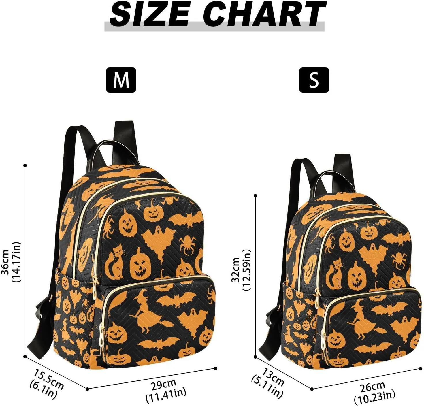 ALAZA Halloween Pumpkin Ghost Women Backpack Purse Ladies Fashion Shoulder Bag Daypack Travel Bag 7.5L