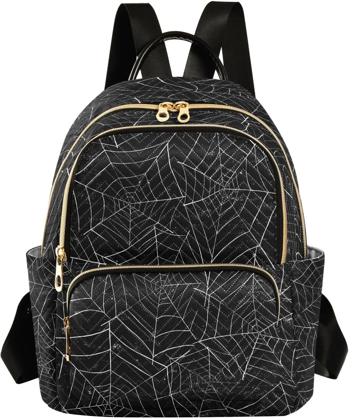 ALAZA Halloween Spiderweb Black Women Backpack Purse Ladies Fashion Shoulder Bag Daypack Travel Bag 10L