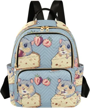 ALAZA Hamsters Eat Cheesecake Mini Backpack Purse for Women Travel Bag Lightweight Shoulder Bag Fashion Daypack
