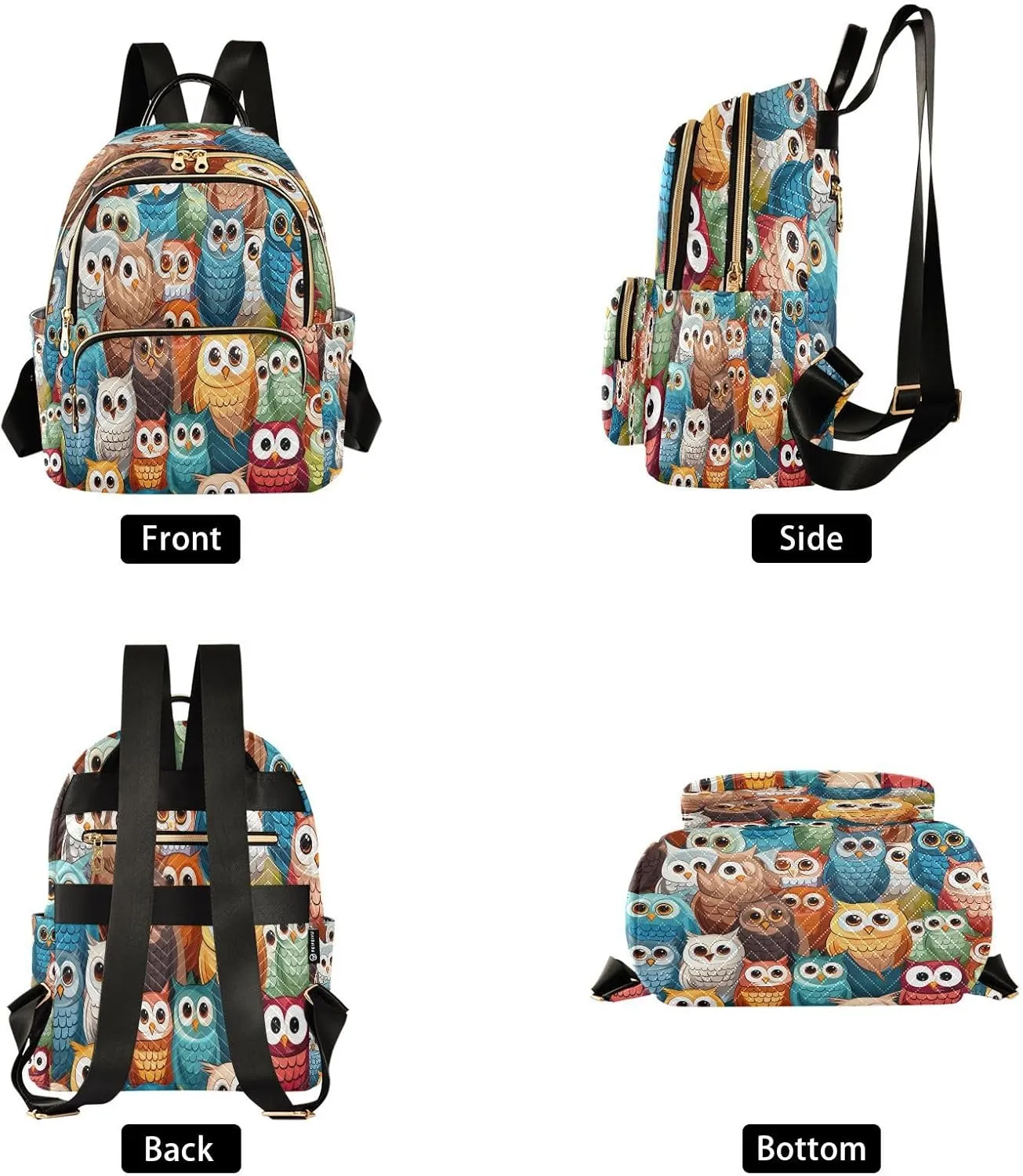 ALAZA Hipster Bird Owl Women Backpack Purse Ladies Fashion Shoulder Bag Daypack Travel Bag 7.5L
