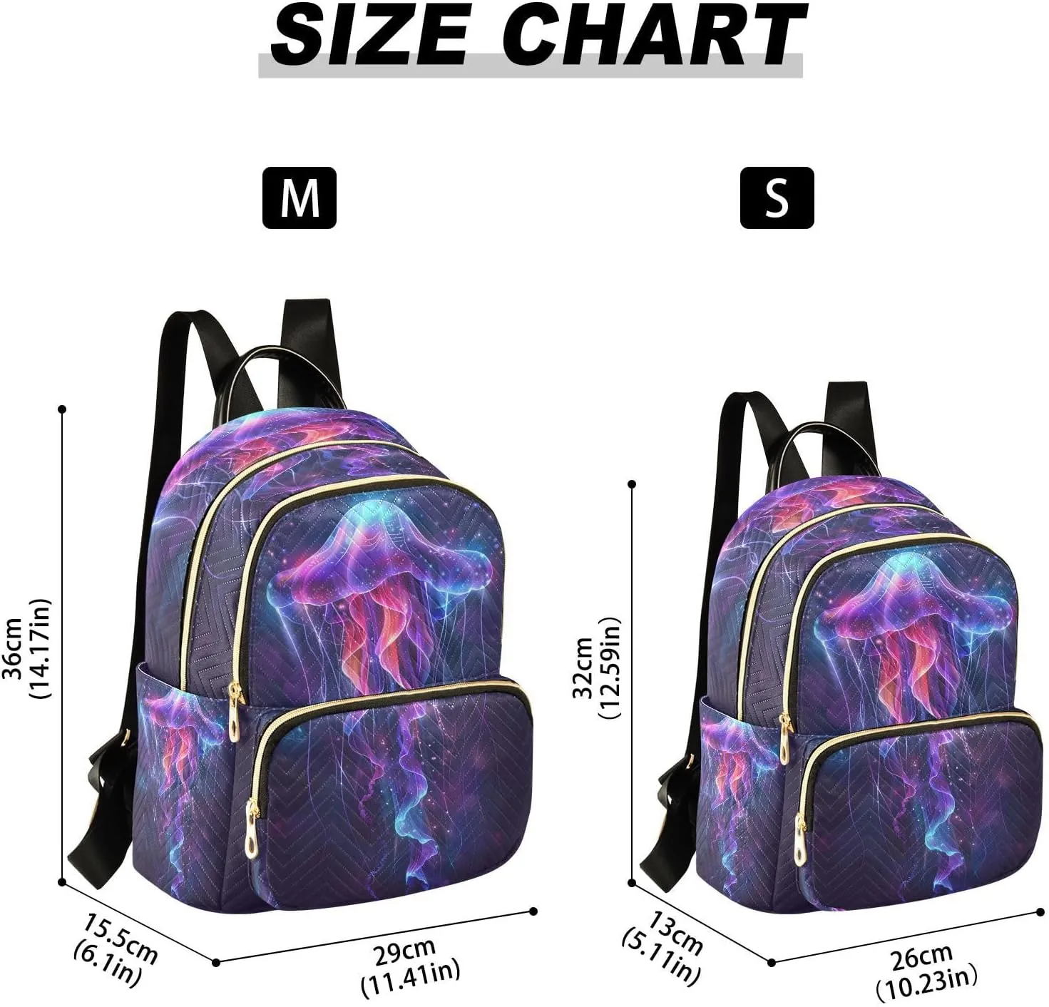 ALAZA Jellyfish in Underwater Mini Backpack Purse for Women Purple Travel Bag Lightweight Shoulder Bag Fashion Daypack