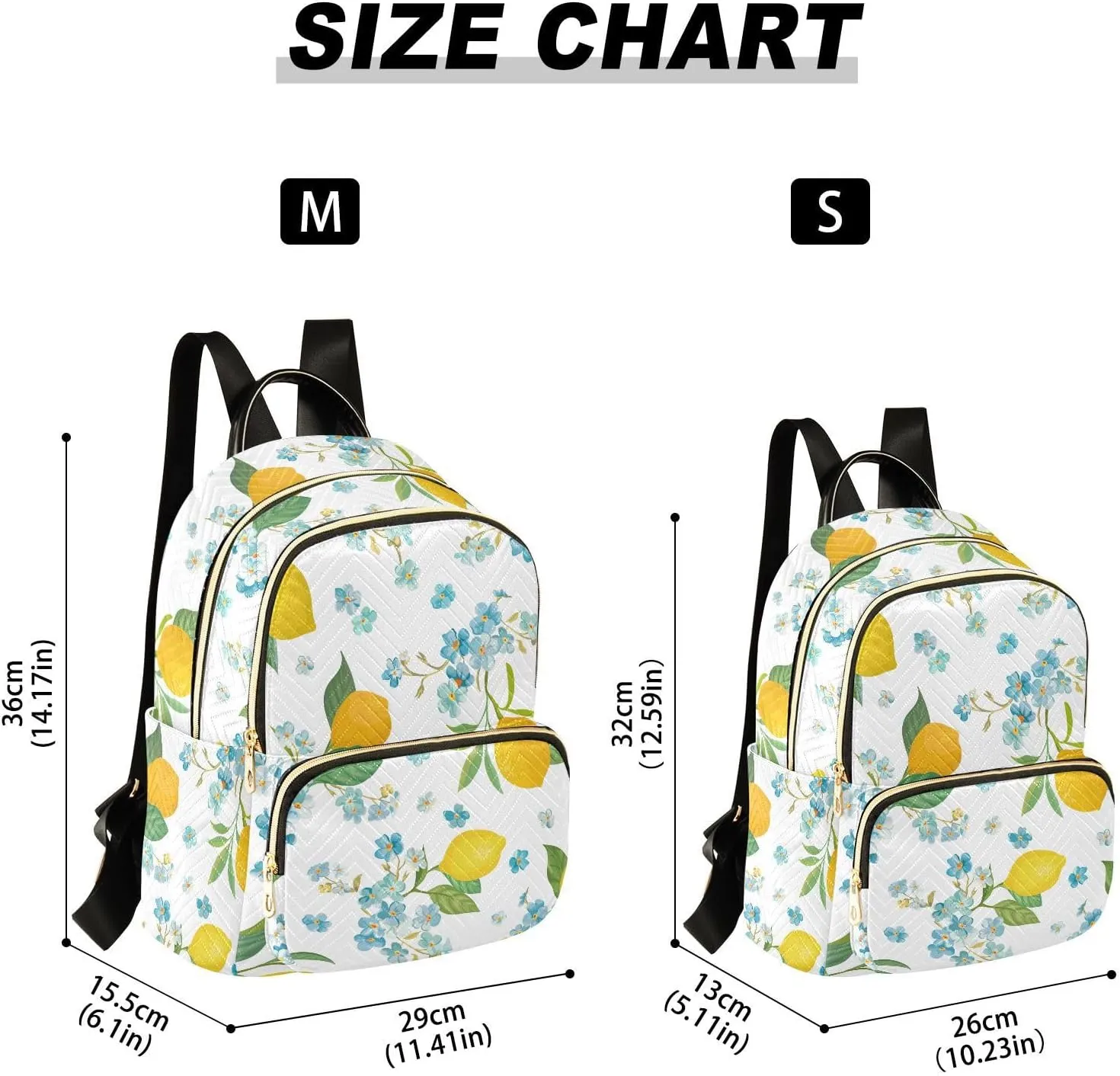 ALAZA Lemon Pattern Tropic Fruits Leaves Women Backpack Purse Shoulder Bag
