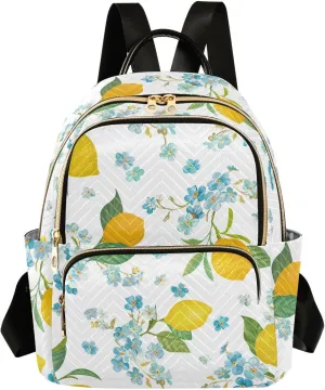 ALAZA Lemon Pattern Tropic Fruits Leaves Women Backpack Purse Shoulder Bag