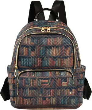 ALAZA Library Book Shelf Women Backpack Purse Ladies Fashion Shoulder Bag Daypack Travel Bag 7.5L