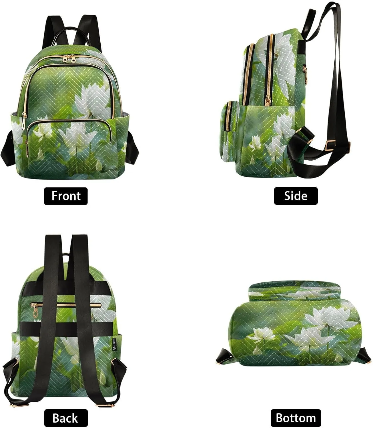 ALAZA Lotus Pond Small Backpack Purse for Women Travel Bag Lightweight Shoulder Bag Fashion Daypack