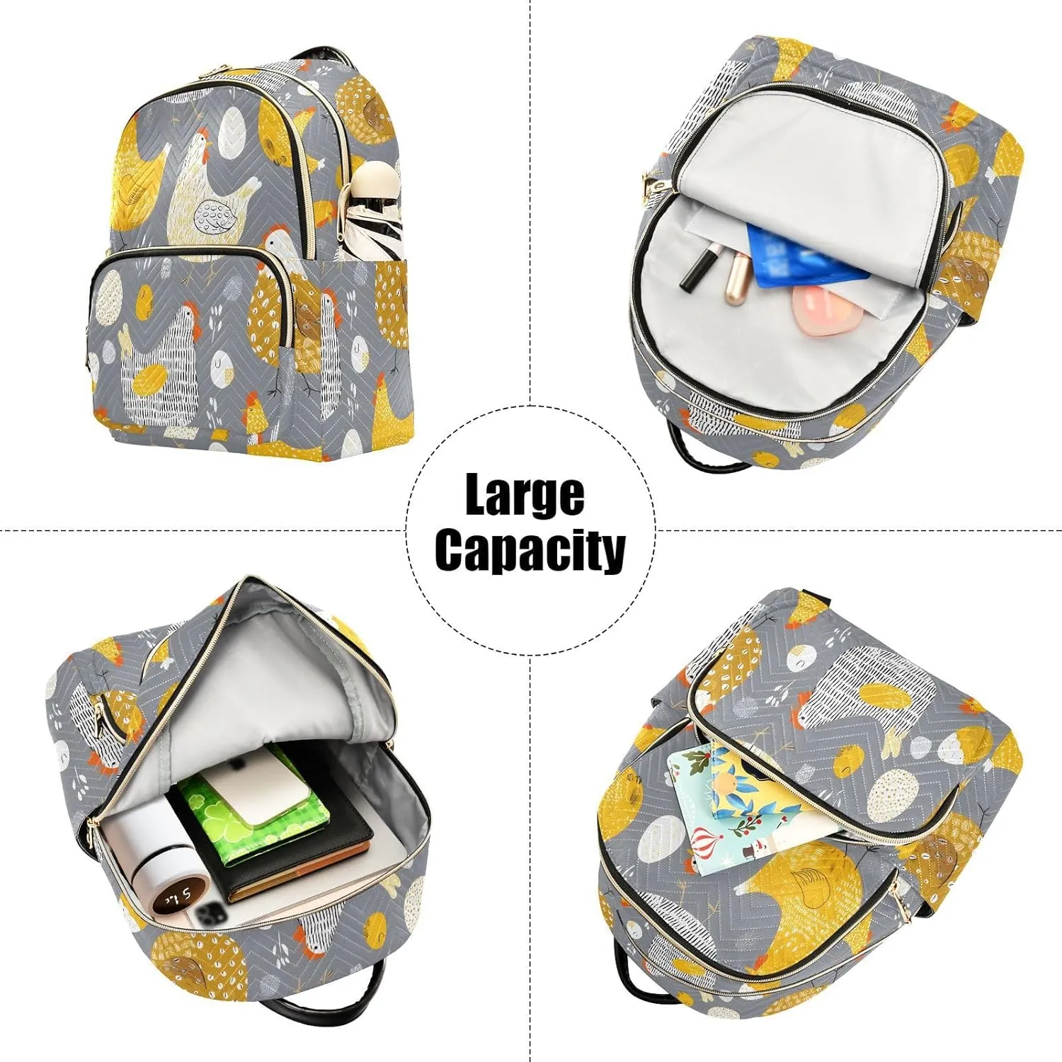 ALAZA Mini Backpack for Women Chicks and Eggs Travel Backpack Purse for Ladies Handbag Shoulder Bag Casual Daypack, M