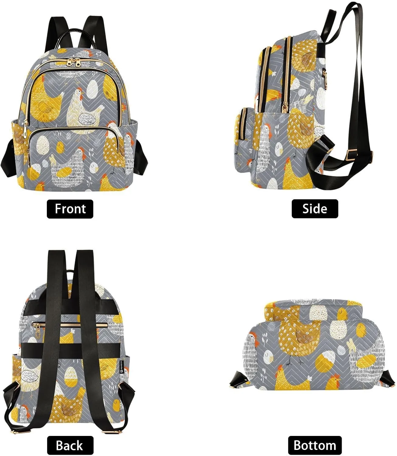 ALAZA Mini Backpack for Women Chicks and Eggs Travel Backpack Purse for Ladies Handbag Shoulder Bag Casual Daypack, M