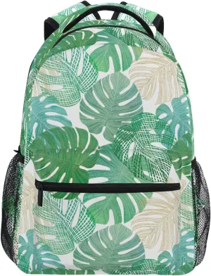 ALAZA Monstera Leaves Tropical Foliage Kids School Backpack for Boys Girls Teens Bookbag Travel Daypack Bag 16 inch