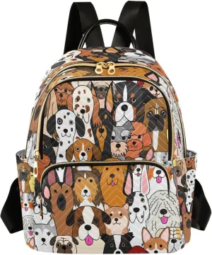 ALAZA Puppy Dachshund Dog Animal Women Backpack Purse Ladies Fashion Shoulder Bag Daypack Travel Bag 7.5L