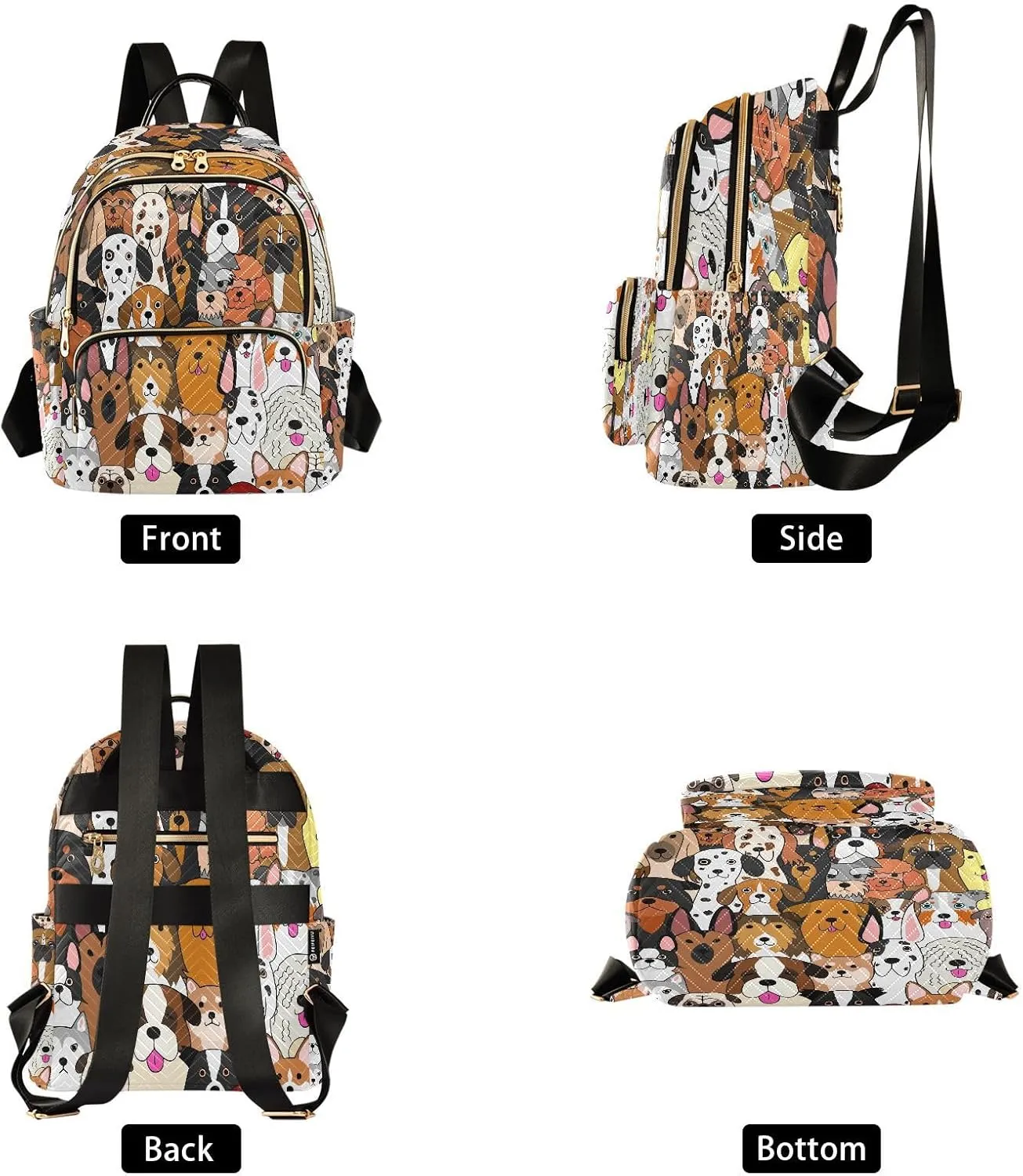 ALAZA Puppy Dachshund Dog Animal Women Backpack Purse Ladies Fashion Shoulder Bag Daypack Travel Bag 7.5L