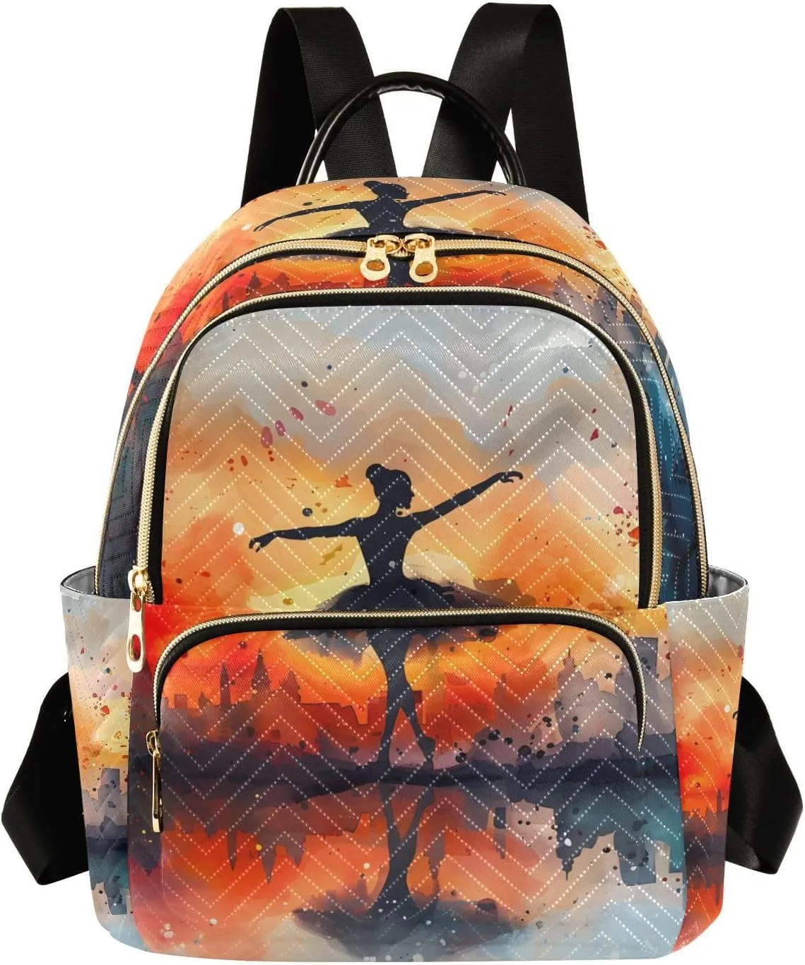 ALAZA Rhythmic Gymnastics Paris Small Backpack Purse for Women Travel Bag Lightweight Shoulder Bag Fashion Daypack