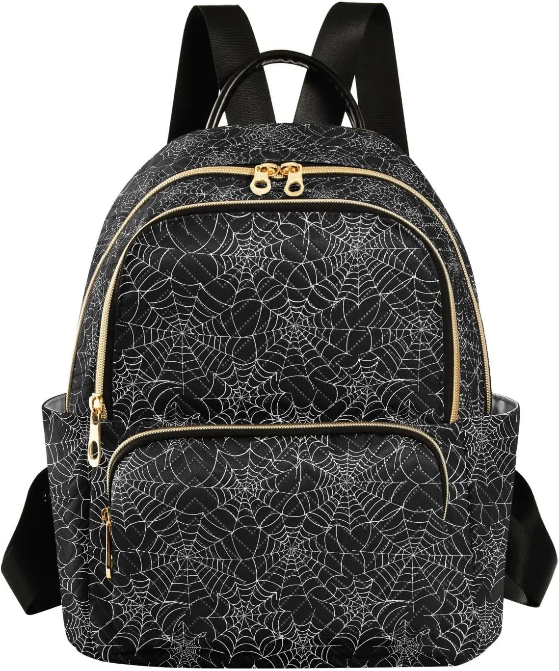ALAZA Spider Web Black Halloween Women Backpack Purse Ladies Fashion Shoulder Bag Daypack Travel Bag 10L