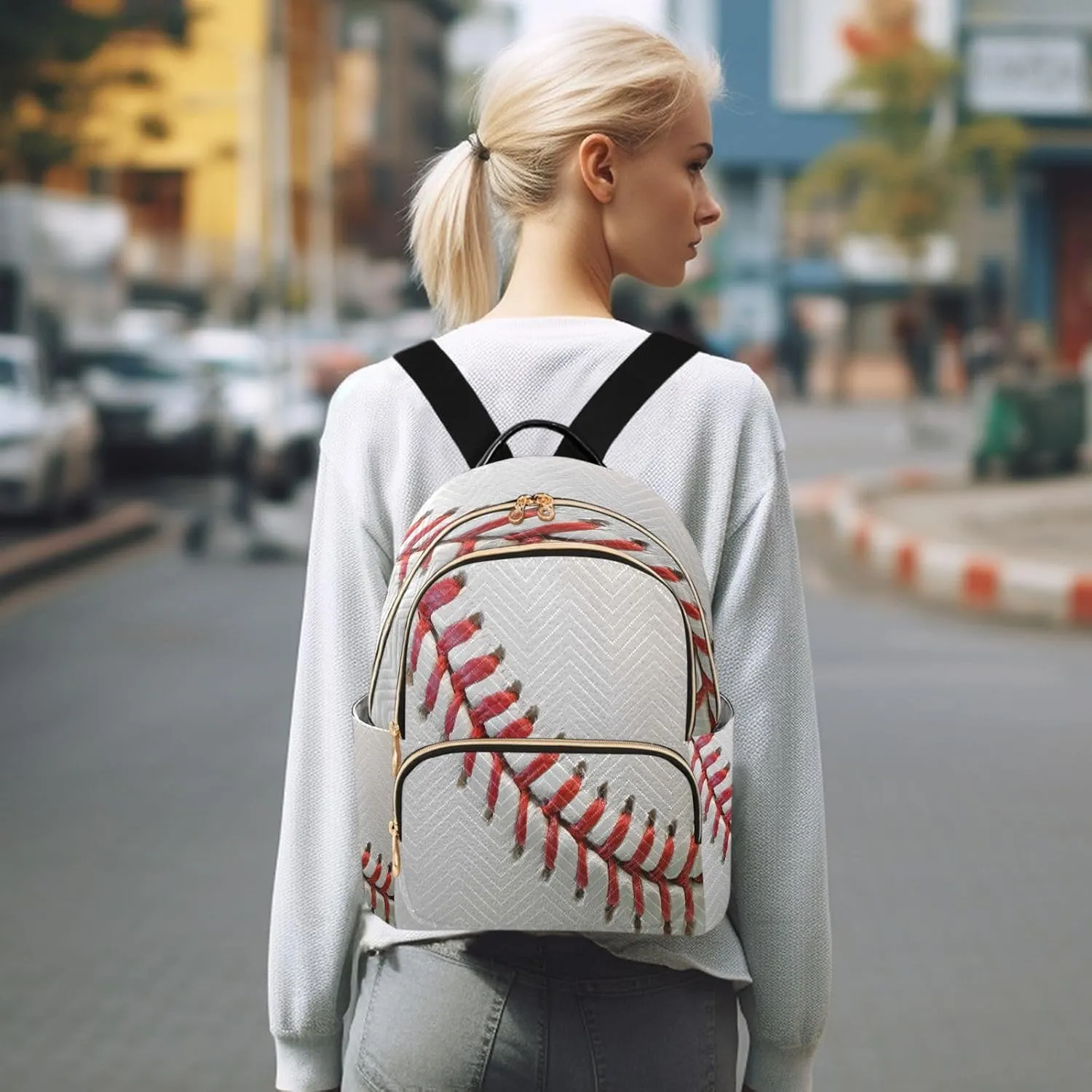 ALAZA Sport Ball Baseball Women Backpack Purse Ladies Fashion Shoulder Bag Daypack Travel Bag 10L