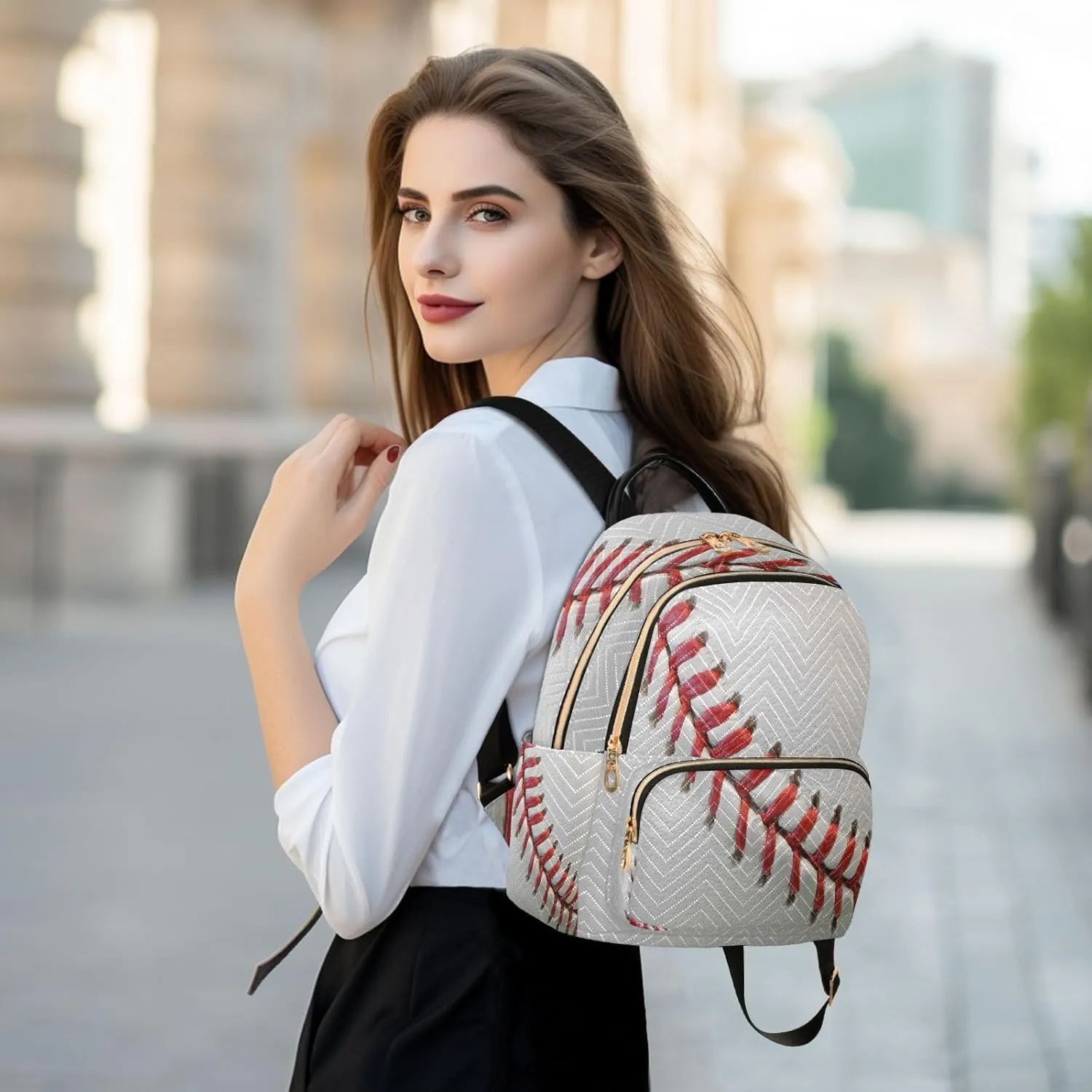 ALAZA Sport Ball Baseball Women Backpack Purse Ladies Fashion Shoulder Bag Daypack Travel Bag 10L