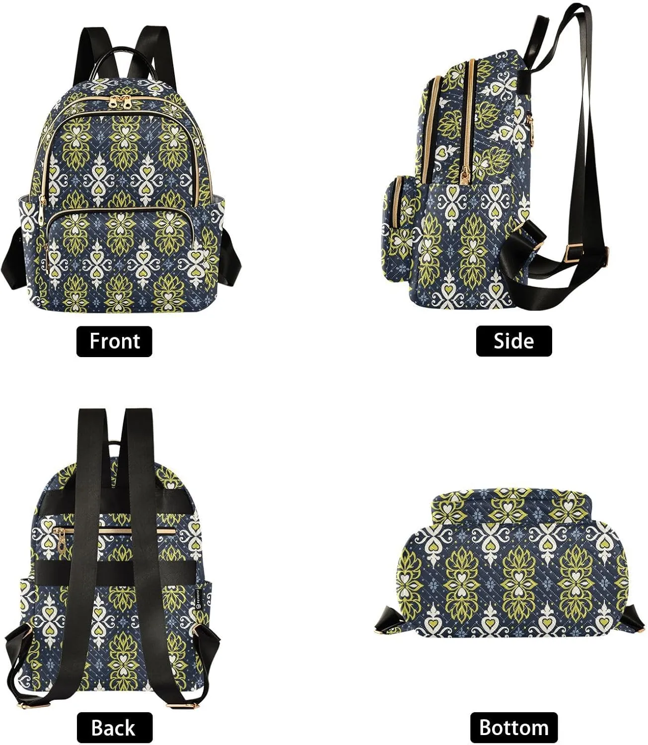 ALAZA Talavera Azulejos Portugal Turkish Ornament Moroccan Tile Mosaic Spanish Porcelain Women Backpack Purse Shoulder Bag