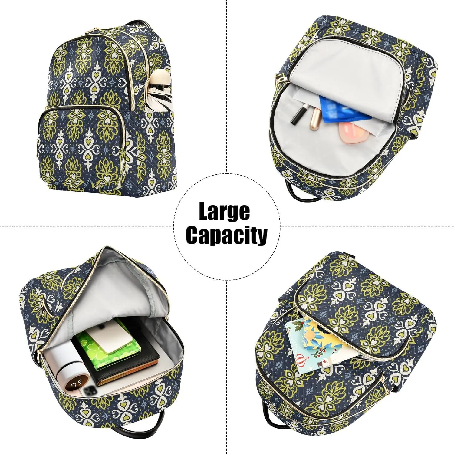 ALAZA Talavera Azulejos Portugal Turkish Ornament Moroccan Tile Mosaic Spanish Porcelain Women Backpack Purse Shoulder Bag