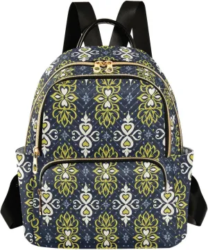 ALAZA Talavera Azulejos Portugal Turkish Ornament Moroccan Tile Mosaic Spanish Porcelain Women Backpack Purse Shoulder Bag