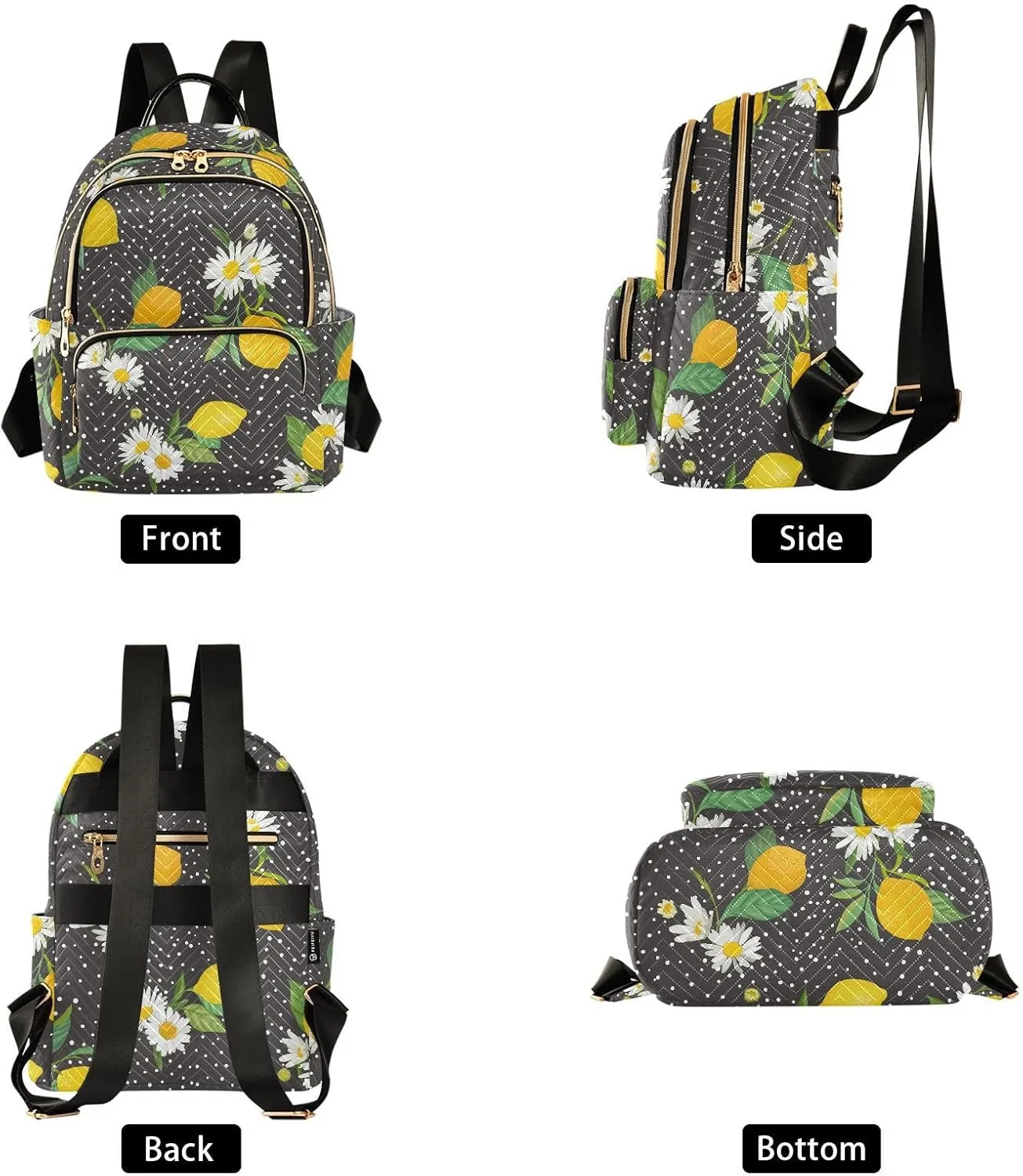 ALAZA Tropic Fruits Leaves Daisy Flowers Women Backpack Purse Shoulder Bag