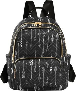 ALAZA White Black Arrow Women Backpack Purse Ladies Fashion Shoulder Bag Daypack Travel Bag 7.5L