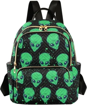 Alien Mini Backpack for Women, Travel Backpack Purse Daypack Shoulder Bag for Ladies