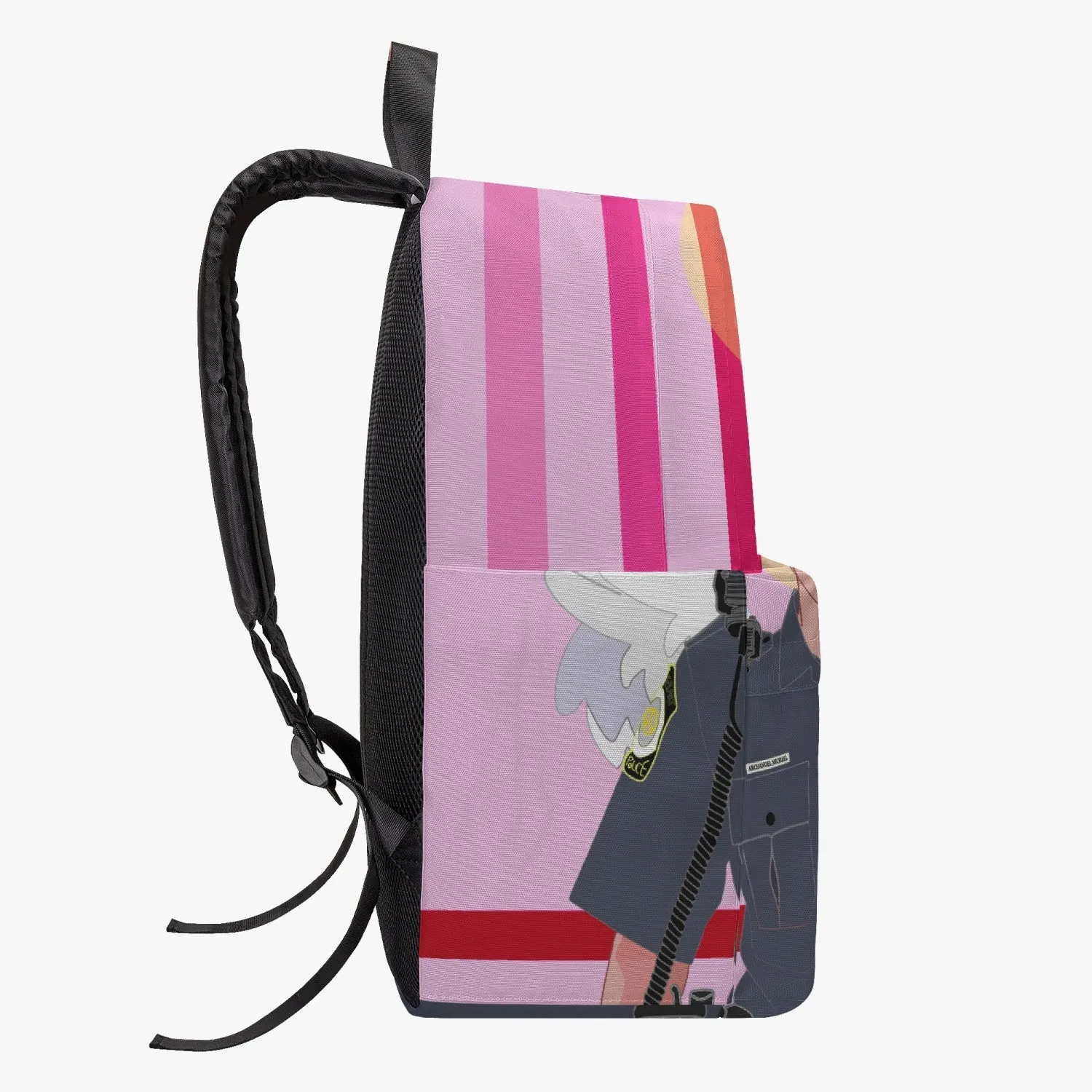 All-over-print Canvas Backpack GLOBAL FREEDOM UNITED© Archangel Michael Policemen Pink