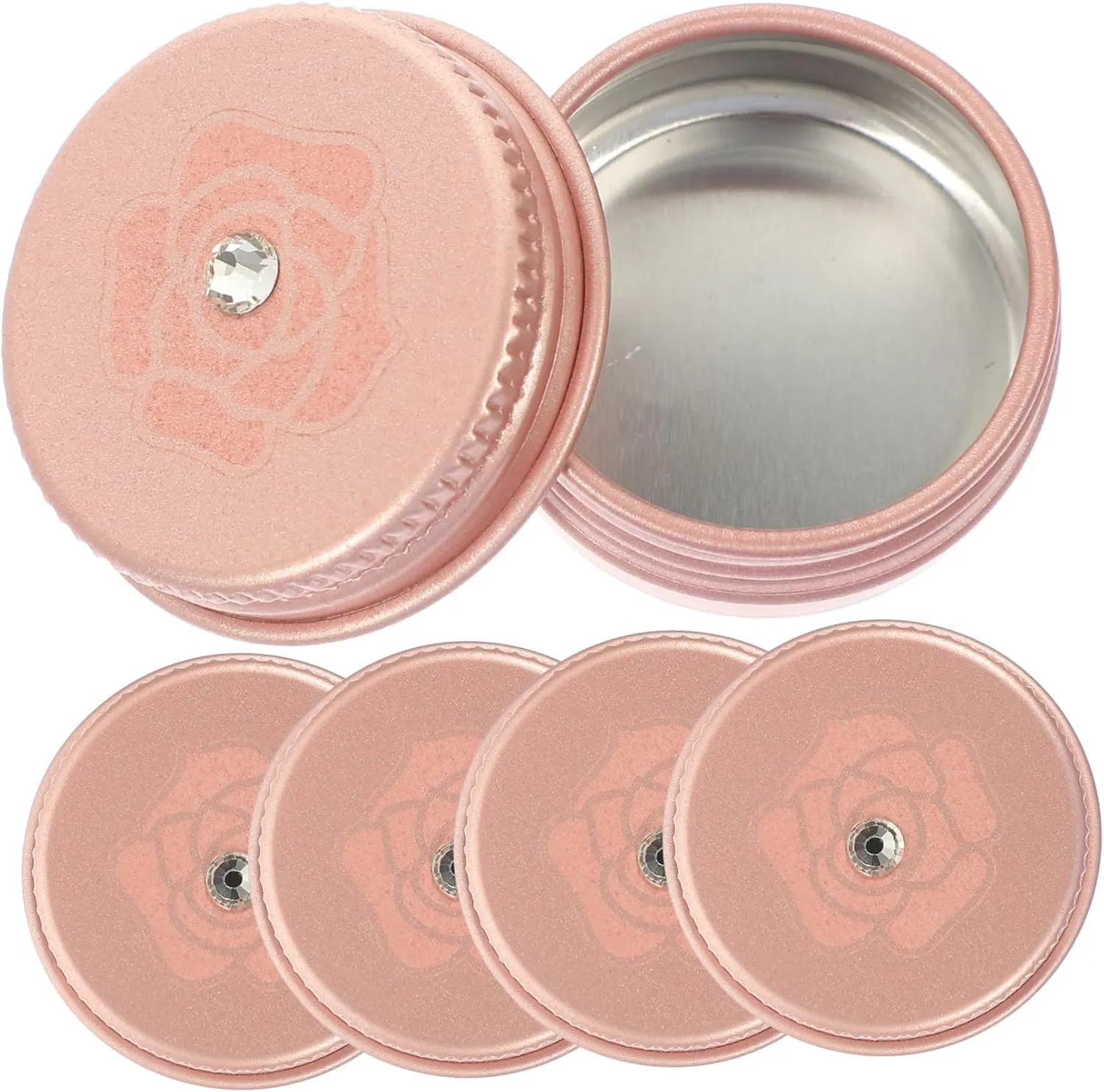 Aluminum Cream Box Screw Lid Tin Portable Travel Containers Gold Pcs Set