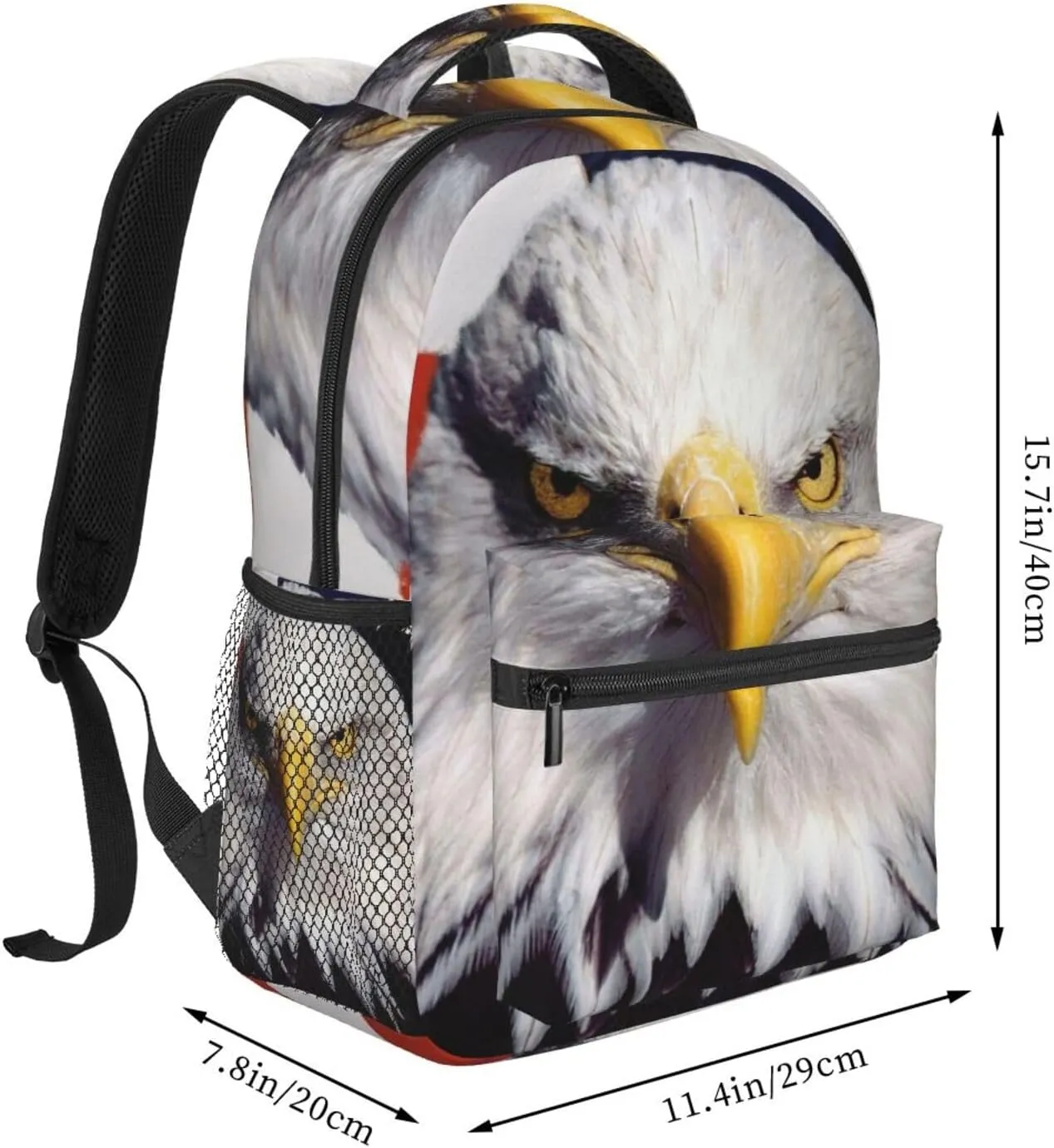 American Bald Eagle Backpack Laptop Backpack Sports Travel Shoulder bag Light casual backpack
