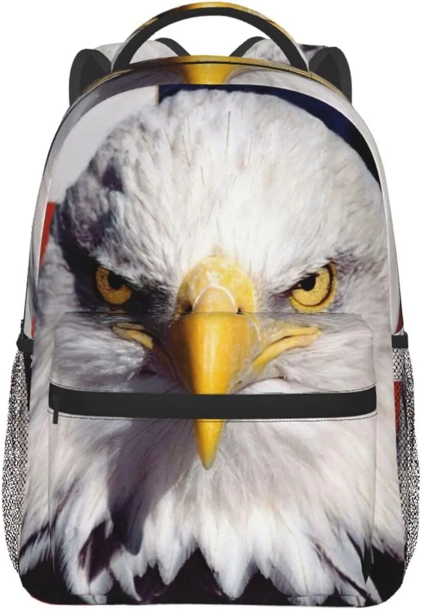 American Bald Eagle Backpack Laptop Backpack Sports Travel Shoulder bag Light casual backpack