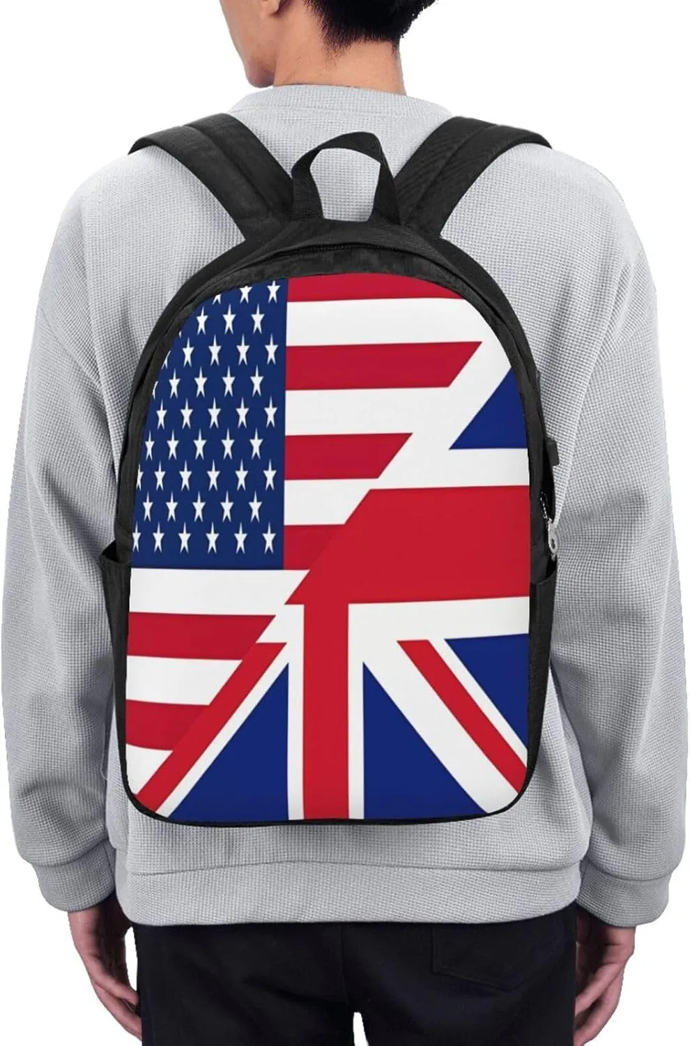 American British England UK English Flag Laptop Backpacks Travel Backpack Casual Business Daypack Sport Rucksack Computer Bag Fits up to 17 Inch Notebook with USB Port