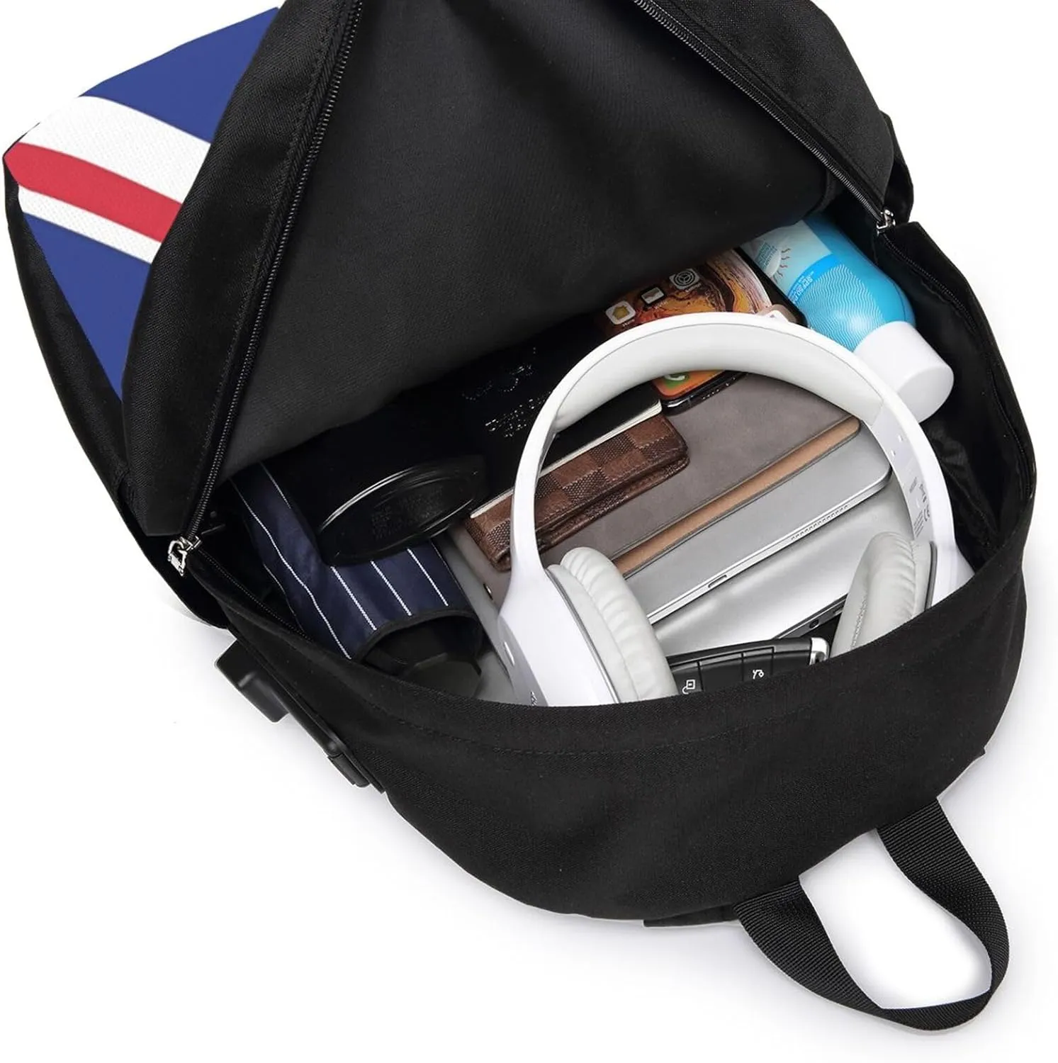 American British England UK English Flag Laptop Backpacks Travel Backpack Casual Business Daypack Sport Rucksack Computer Bag Fits up to 17 Inch Notebook with USB Port