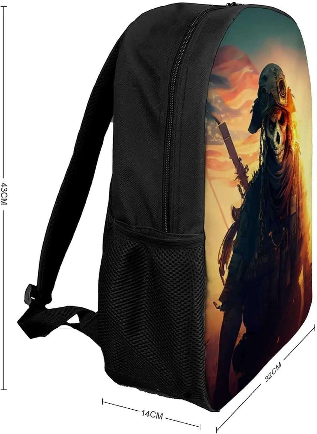 American Flag And Skull Soldier Backpack with Adjustable Straps, Suitable for Travel Picnics Activities