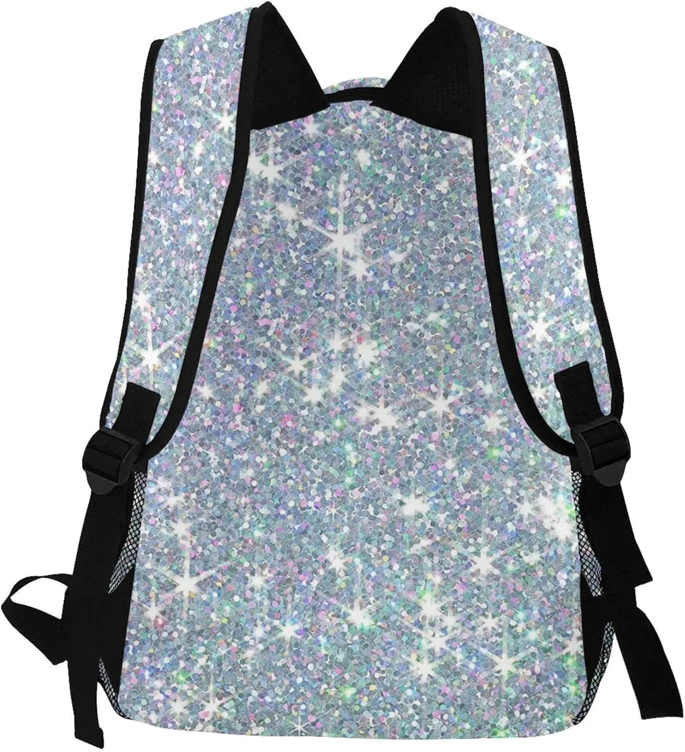 AMRANDOM Backpack for Women Men Laptop Bookbag College Backpack Bling Diamond Style Sliver Pattern Daypack for Business Travel