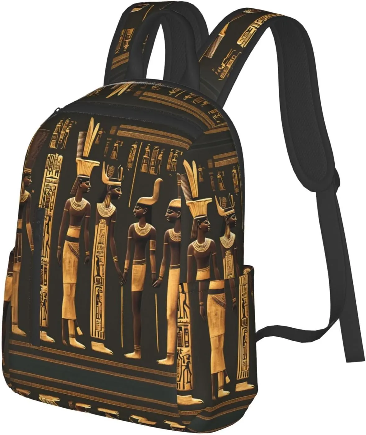 Ancient Egyptian Hieroglyph Print Lightweight Backpack, Travel Bookbag College Bag,Laptop Backpack For Men Women