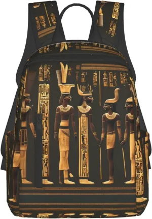 Ancient Egyptian Hieroglyph Print Lightweight Backpack, Travel Bookbag College Bag,Laptop Backpack For Men Women