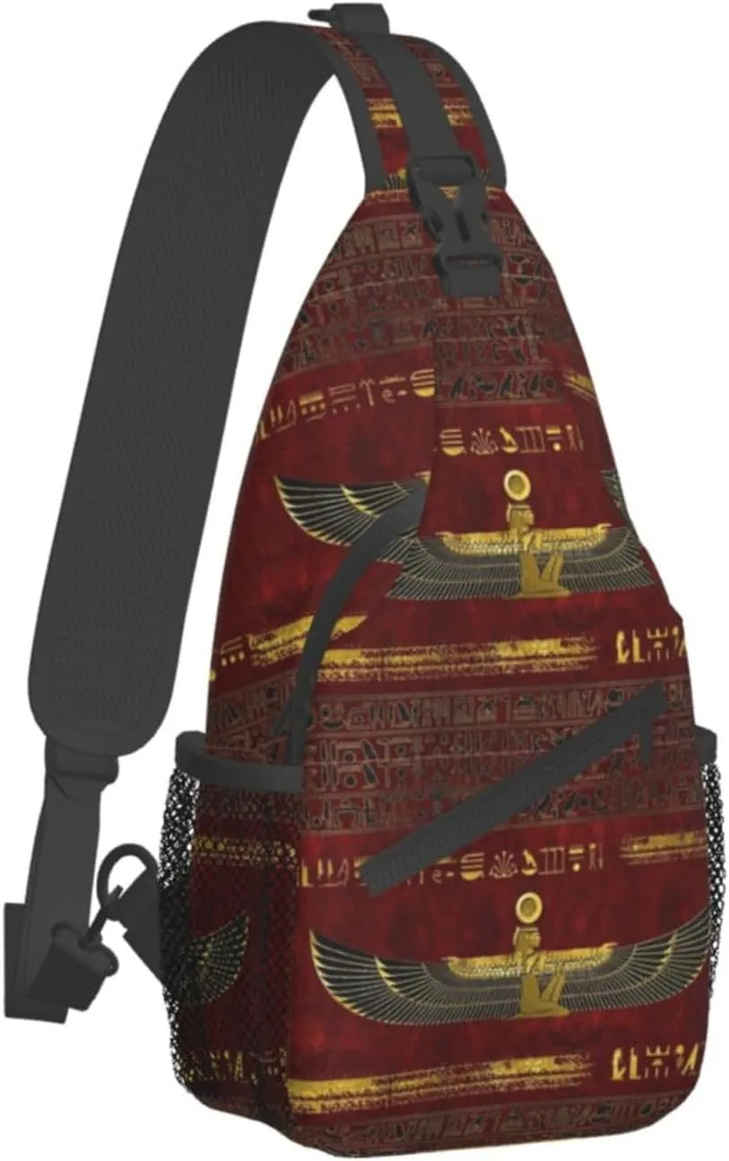 Ancient Egyptian Shoulder Bag Egypt Sling Backpack Daypack Casual Backpack Hiking Bag Hieroglyph Backpack Bag