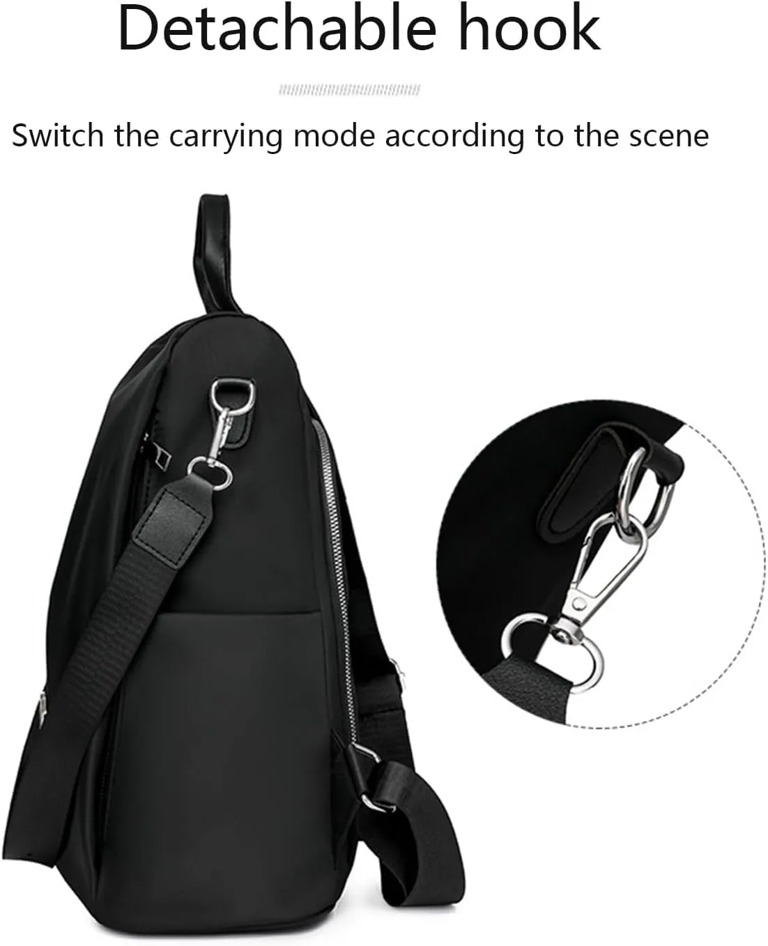 Anti-Theft Large Capacity Backpack - Large Capacity Secure Anti Theft Backpack, Leisure Shoulder Bag for Women (Flash Black)