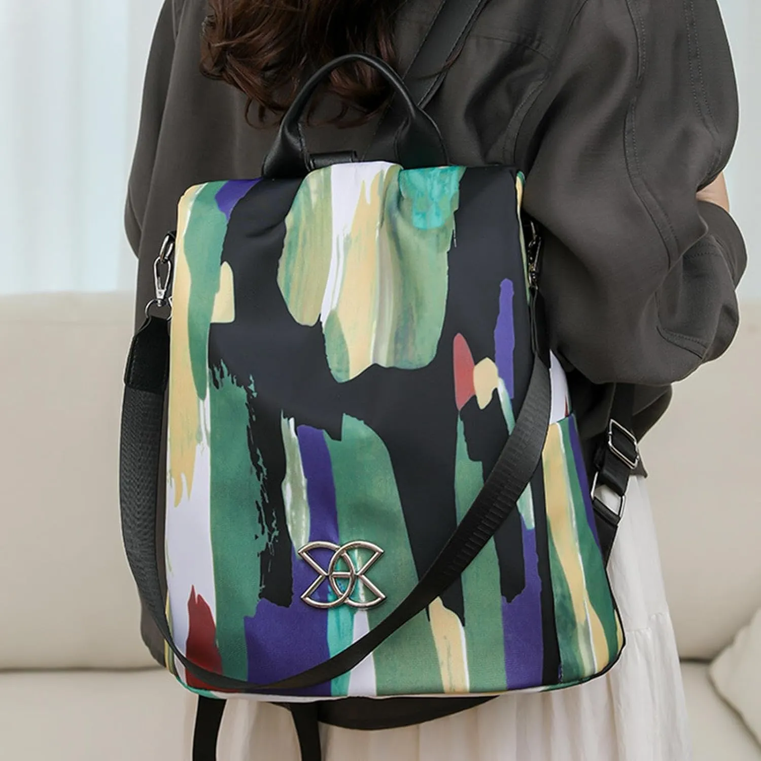 Anti-Theft Large Capacity Backpack, Leisure Shoulder Bag, C-rossbody Lightweight Backpack Bishe Bag for Women