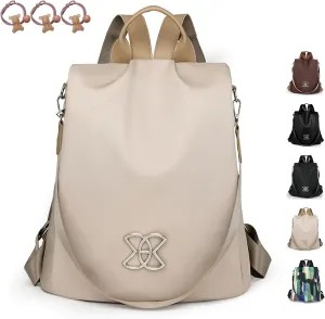 Anti-Theft Large Capacity Backpack, Shoulder Bag for Women, Crossbody Lightweight Lavazza Backpack Bishe Bag (Off-White)