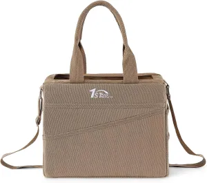 Art Craft Supply & Pottery Bag – 36 Pockets – Detachable Shoulder Strap - Handles – Removable Padded Divider - Washable – Tools, Knitting, Crochet, Yarn, Sewing, Scrapbooking, Clay, Tote