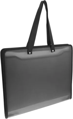 Art Portfolio Bag Edge Wrapping Large Capacity Sketchbook Organizer Black