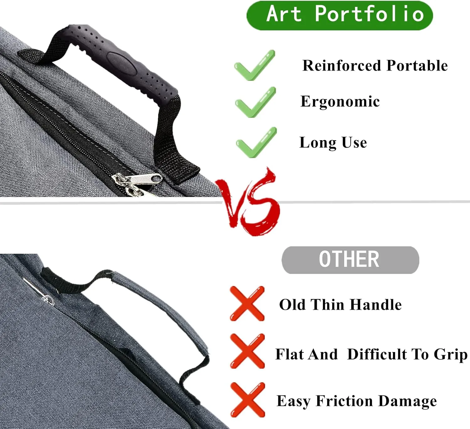 Art Portfolio Case 18 X 24,art Portfolio With Backpack & Tote Bag For Artwork,medium Art Case Size(Grey).