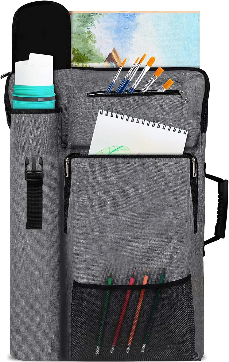 Art Portfolio Case 18 X 24,art Portfolio With Backpack & Tote Bag For Artwork,medium Art Case Size(Grey).