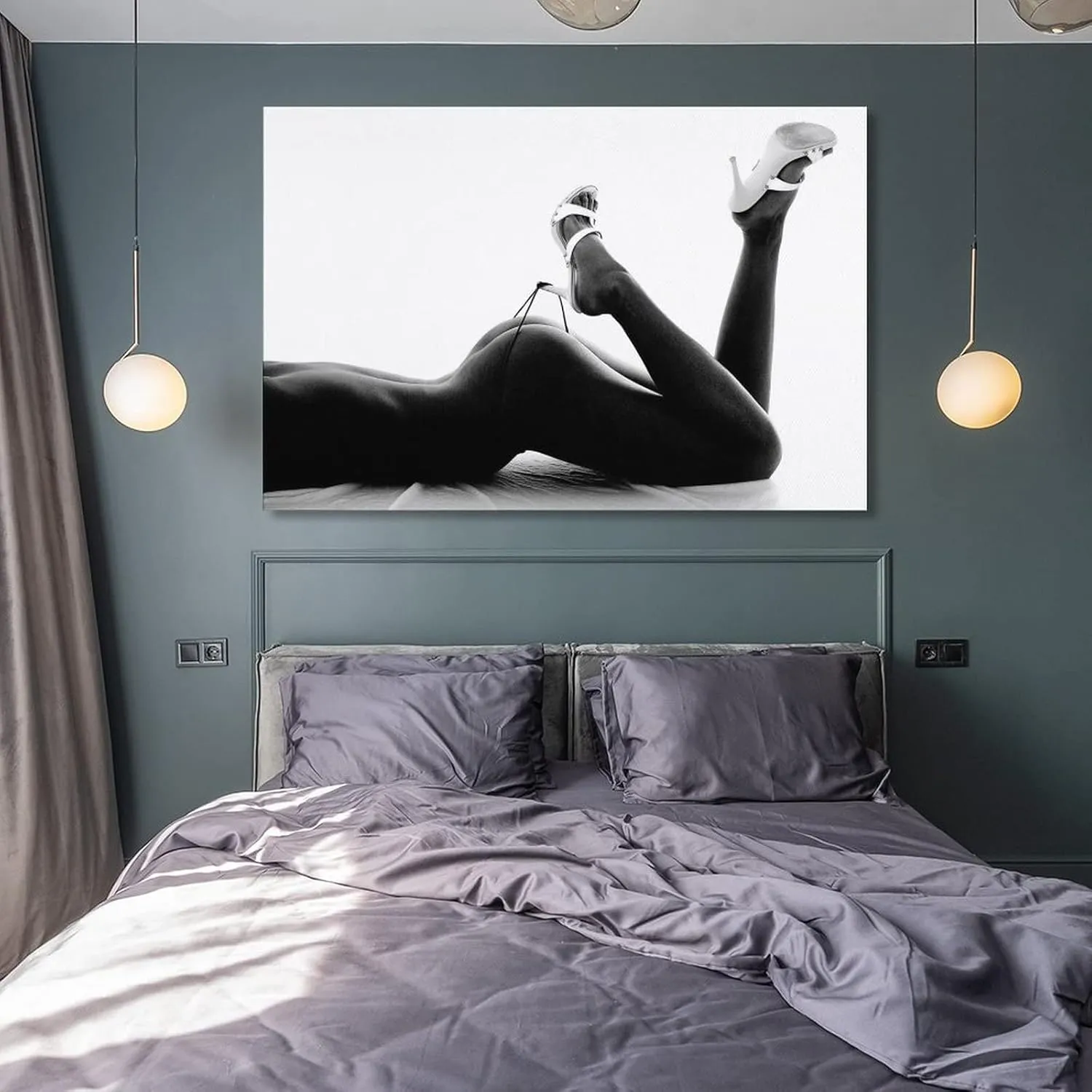 Art Poster Women's High Heels Art Black and White Canvas Painting Wall Art Paintings Canvas Wall Decor Home Decor Living Room Decor Aesthetic 12x18inch(30x45cm) Frame-Style