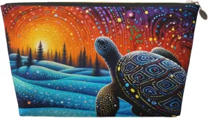Art Turtle Magic Makeup Bag Waterproof Cosmetic Bag Organizer Small Make Up Zipper Pouch Portable Travel Toiletry Bag for Women Girls