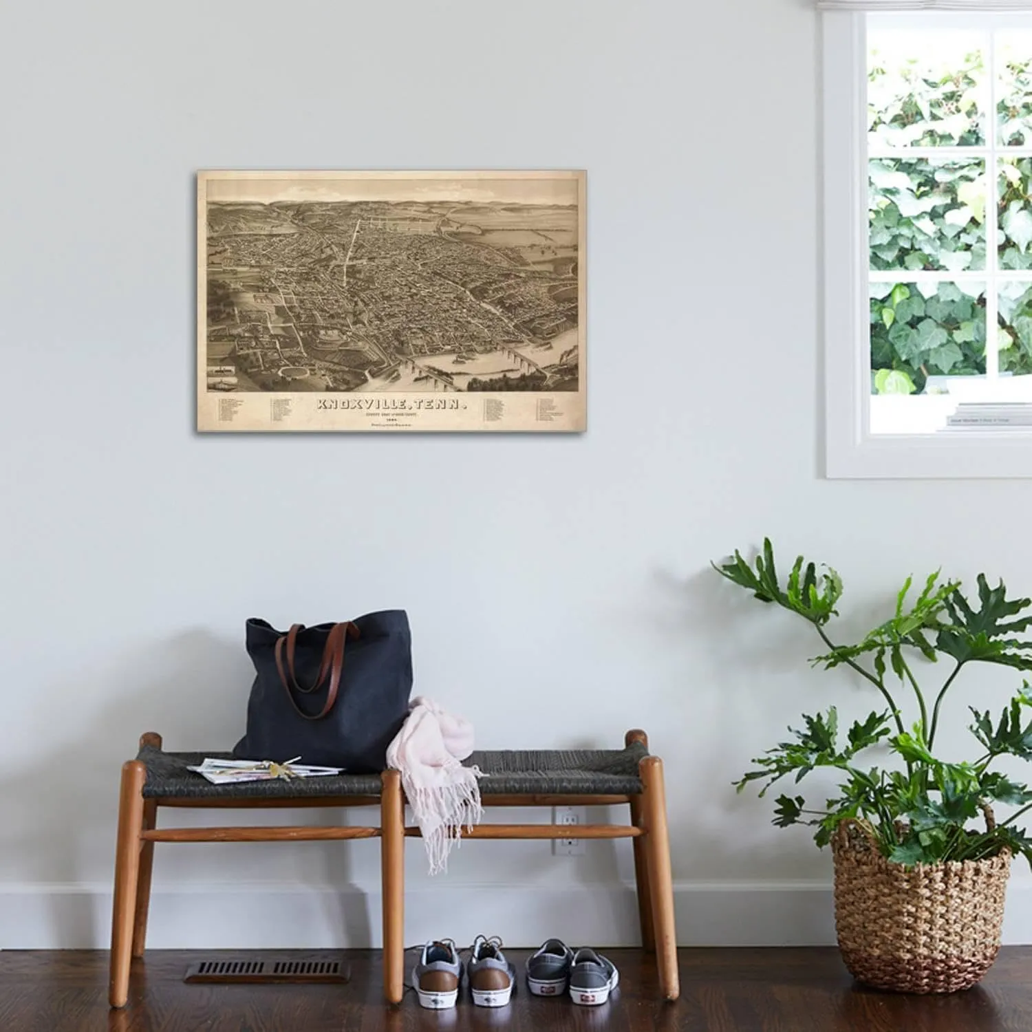 ART.COM Stretched Canvas Print Knoxville, Tennessee - Panoramic Map by Lantern Press, 36" x 24"