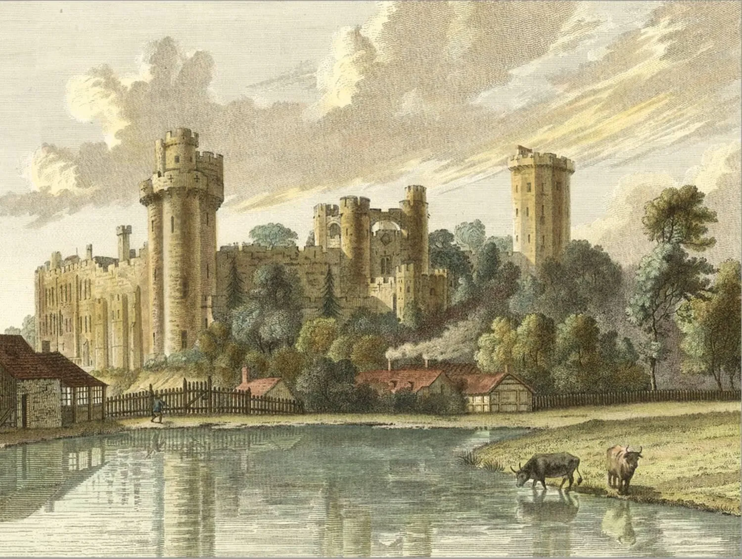 ART.COM Stretched Canvas Print Warwick Castle by Paul Sandby, 24" x 18"