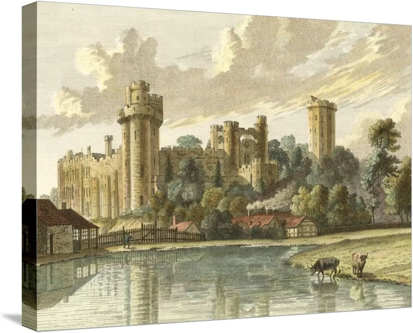 ART.COM Stretched Canvas Print Warwick Castle by Paul Sandby, 24" x 18"