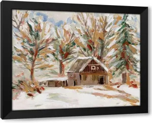 ArtDirect Alpine Cabin II Custom Framed Art Print Giclee Print or Canvas Options with Various Sizes and Customization by Wang, Melissa