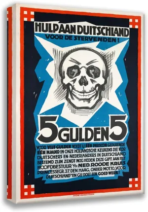 ArtDirect André van der Vossen 18x24 Gallery Wrapped Canvas Museum Art Print Titled: 5Gulden5 (1922)